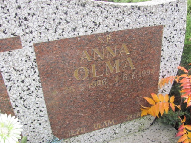 Anna OLMA 1906 Bielsko-Biała - Grobonet - Wyszukiwarka osób pochowanych