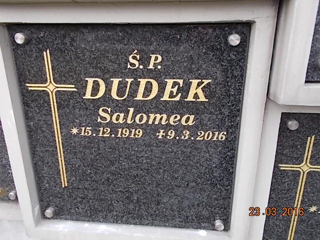 Salomea DUDEK 1919 Bielsko-Biała - Grobonet - Wyszukiwarka osób pochowanych