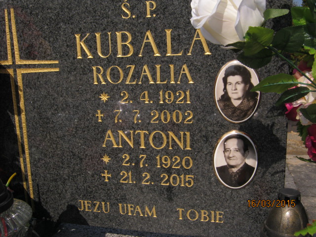 Rozalia KUBALA 1921 Bielsko-Biała - Grobonet - Wyszukiwarka osób pochowanych
