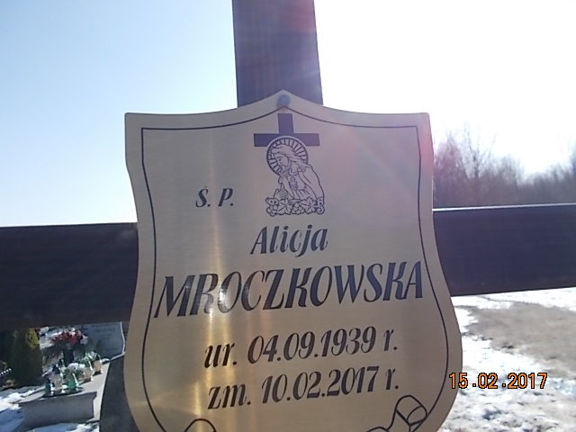 Alicja MROCZKOWSKA 1939 Bielsko-Biała - Grobonet - Wyszukiwarka osób pochowanych