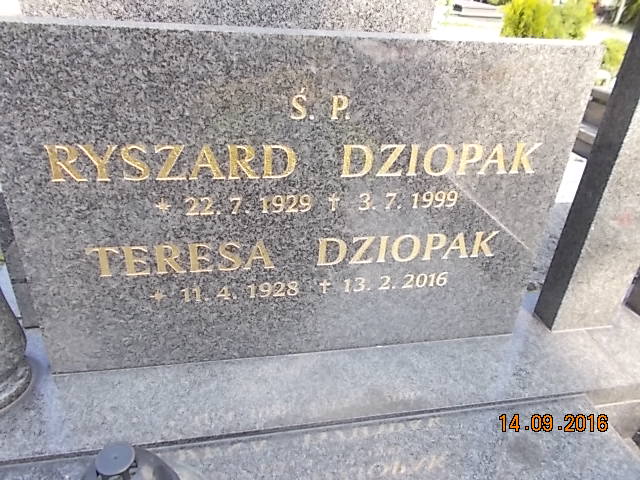 Ryszard DZIOPAK 1929 Bielsko-Biała - Grobonet - Wyszukiwarka osób pochowanych