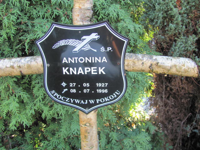 Antonina KNAPEK 1927 Bielsko-Biała - Grobonet - Wyszukiwarka osób pochowanych