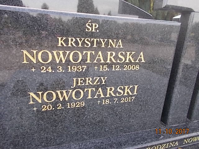 Krystyna NOWOTARSKA 1937 Bielsko-Biała - Grobonet - Wyszukiwarka osób pochowanych