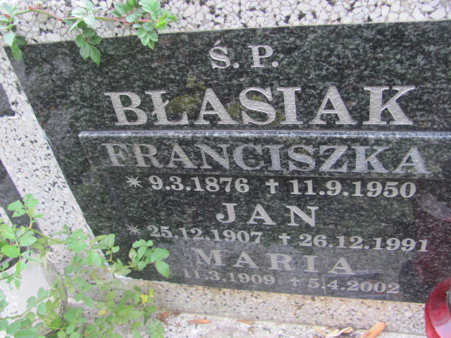 Maria BŁASIAK 1909 Bielsko-Biała - Grobonet - Wyszukiwarka osób pochowanych