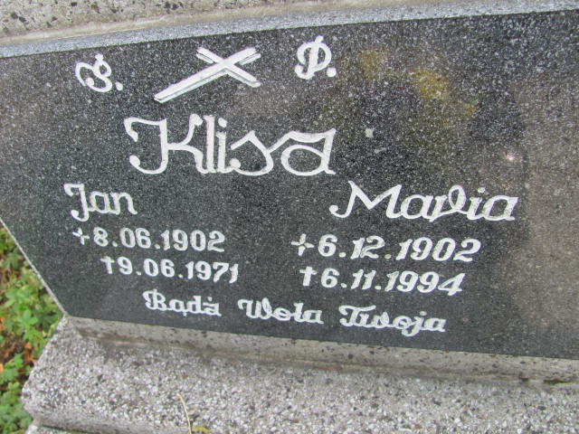 Maria KLISZ 1902 Bielsko-Biała - Grobonet - Wyszukiwarka osób pochowanych